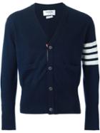 Thom Browne V-neck Cardigan, Men's, Size: 4, Blue, Cashmere