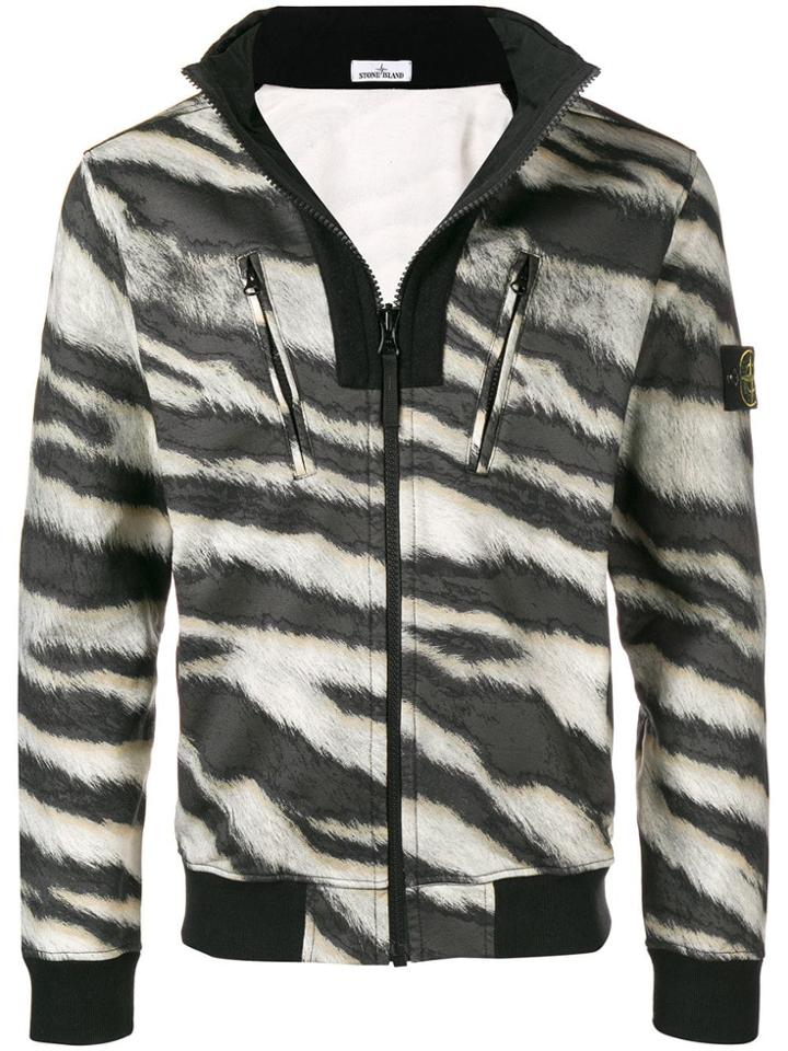 Stone Island Animal Print Zip Jacket - Brown