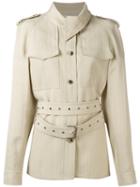 Céline Belted Trench Coat, Women's, Size: 42, Nude/neutrals, Viscose/mulberry Silk