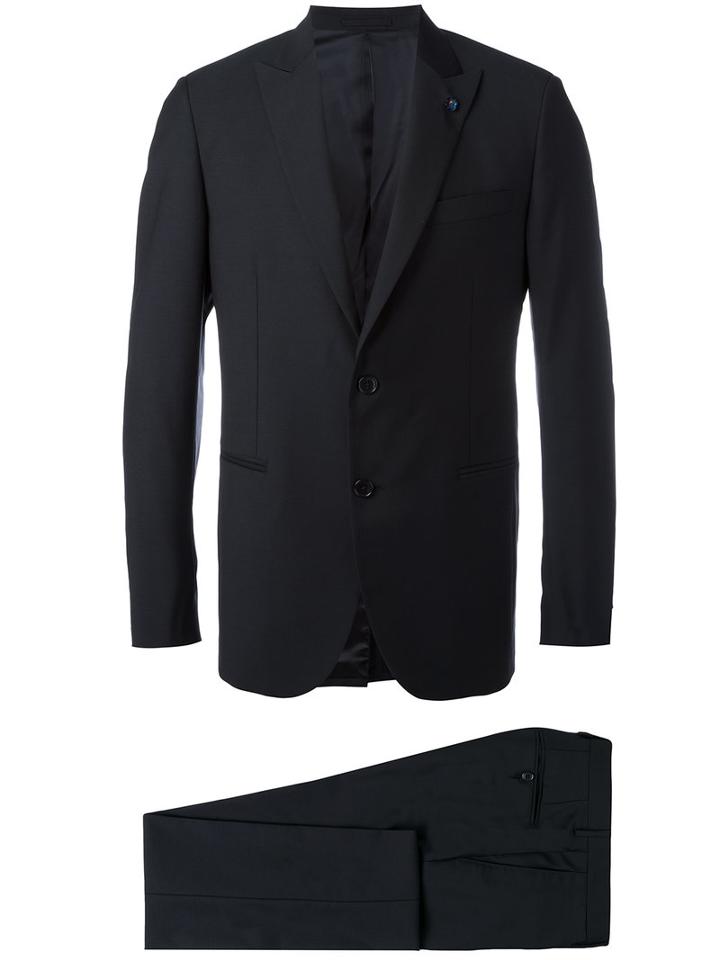 Lardini Two-piece Slim Fit Suit, Men's, Size: 50, Blue, Wool/cotton/viscose/cupro