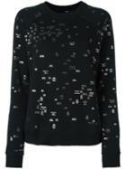Diesel Mini Metallic Prints Sweatshirt, Women's, Size: Xs, Black, Cotton