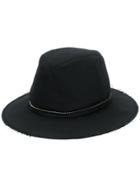 John Undercover Raw-edged Panama Hat - Black