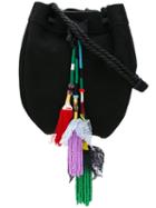 Philosophy Di Lorenzo Serafini - Beaded Details Crossbody Bag - Women - Suede - One Size, Black, Suede