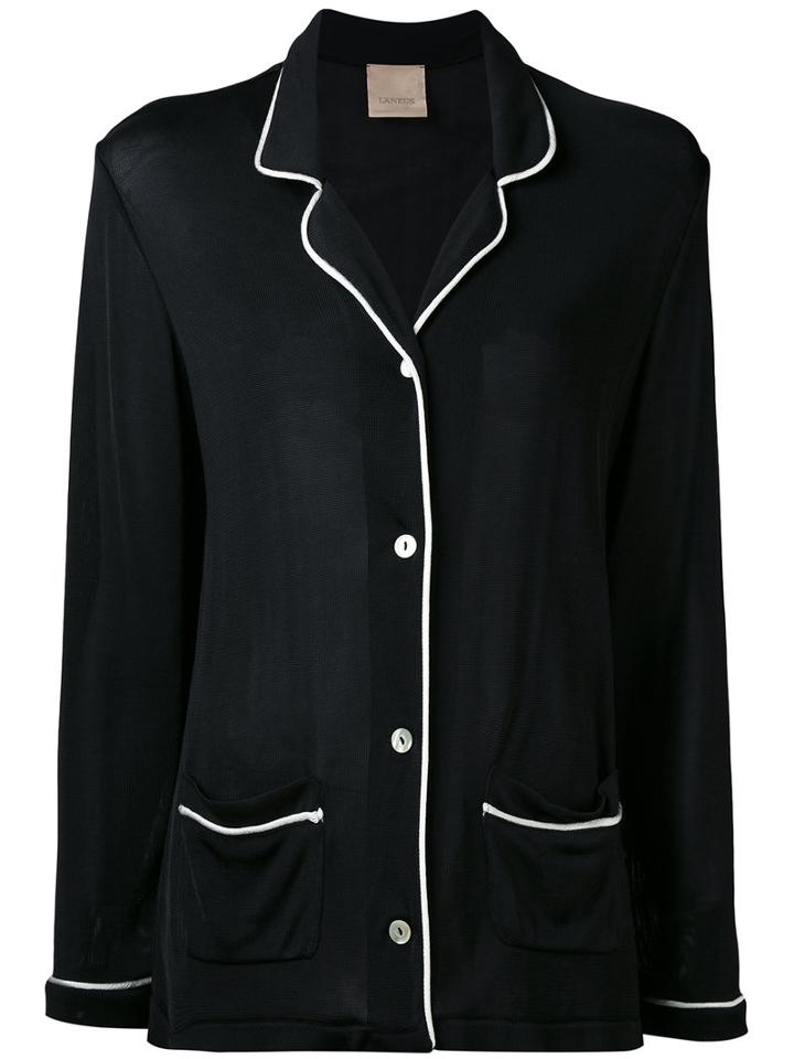 Laneus - Contrast Oversized Jacket - Women - Acetate/viscose - 42, Black, Acetate/viscose