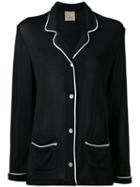 Laneus - Contrast Oversized Jacket - Women - Acetate/viscose - 42, Black, Acetate/viscose