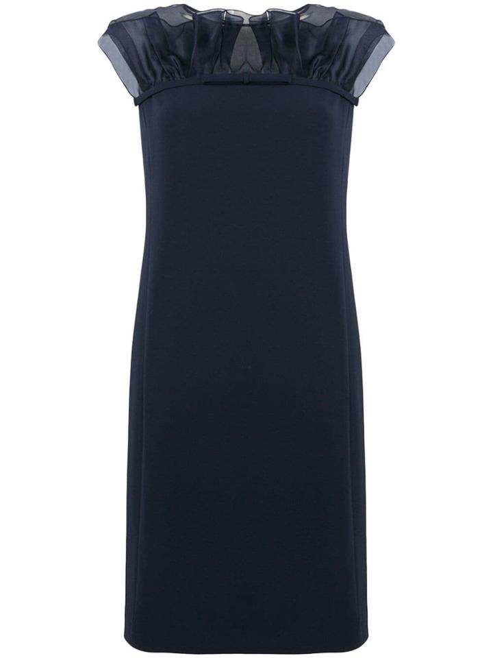 Max Mara Studio Ruffle Detail Dress - Blue