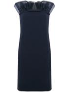 Max Mara Studio Ruffle Detail Dress - Blue