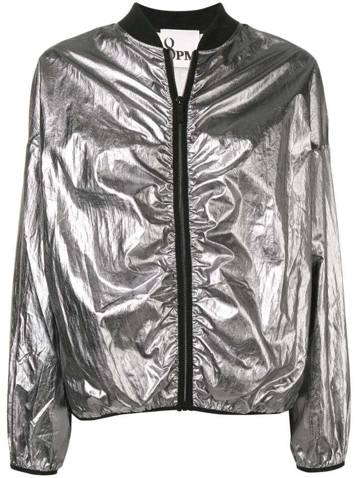8pm Metallic Bomber Jacket - Silver