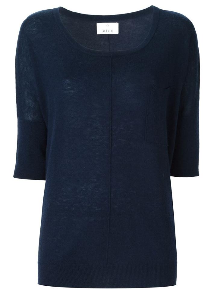 Allude Three-quarter Sleeve Loose Jumper