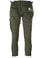 Dsquared2 'golden Arrow' Cropped Military Trousers - Green
