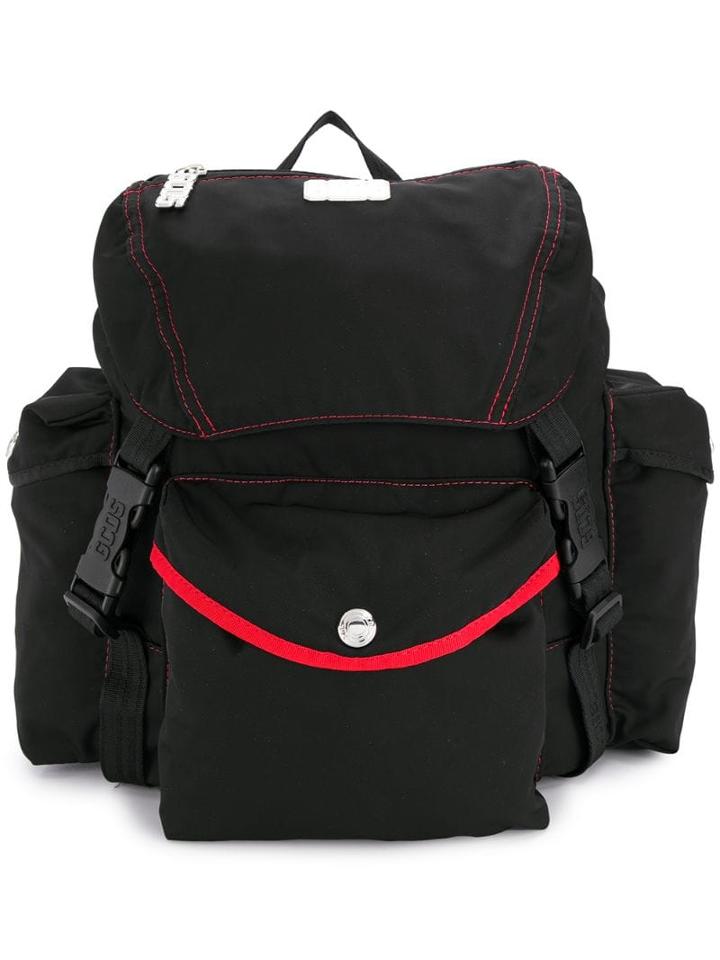 Gcds Contrast Stitch Backpack - Black