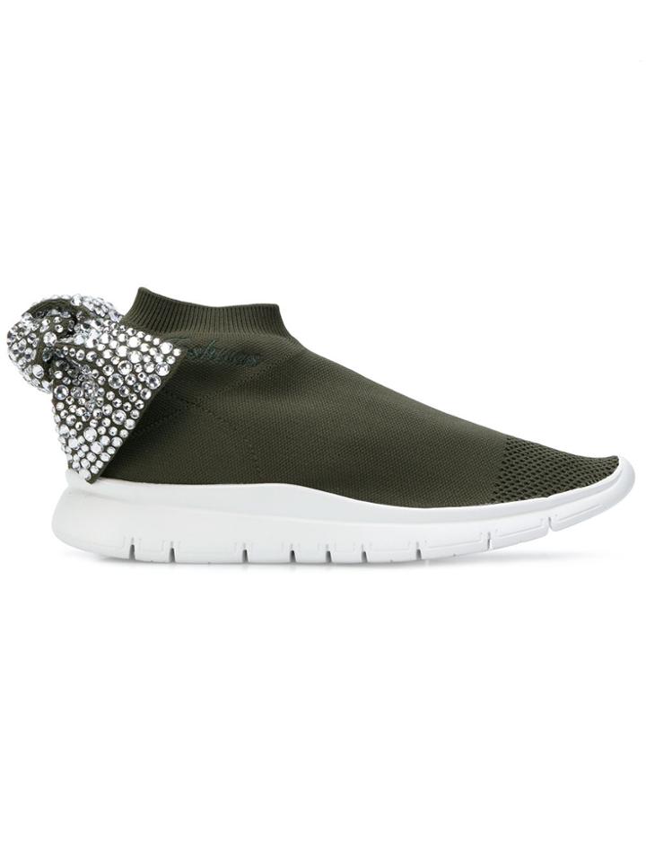 Joshua Sanders Embellished Bow Sneakers - Green