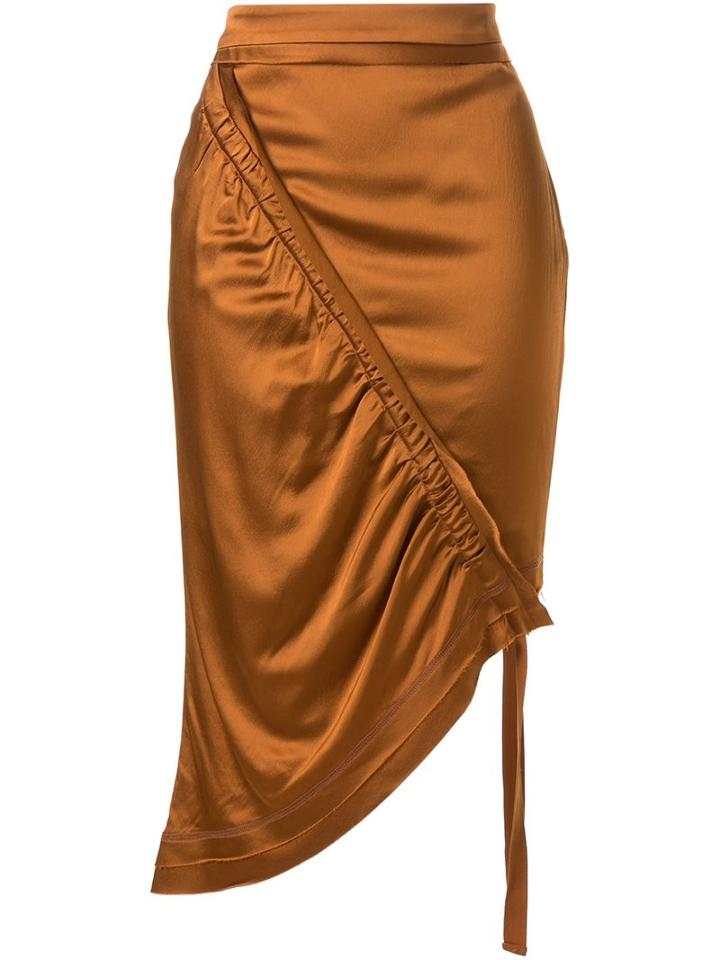Manning Cartell Asymmetric Ruched Skirt, Women's, Size: 6, Brown, Viscose
