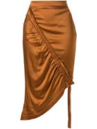 Manning Cartell Asymmetric Ruched Skirt, Women's, Size: 6, Brown, Viscose