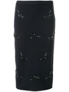 No21 Floral Embroidered Skirt - Blue