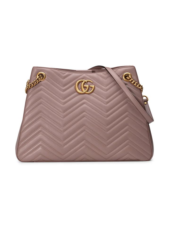 Gucci Gg Marmont Matelassé Shoulder Bag, Women's, Nude/neutrals, Leather/metal/microfibre