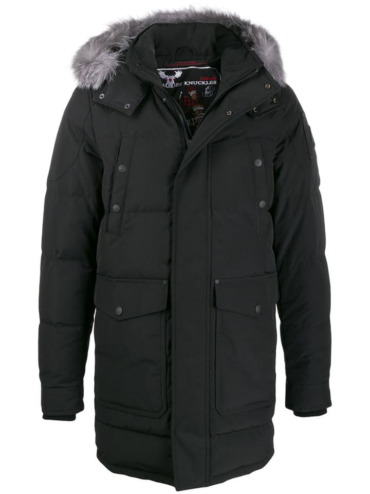 Moose Knuckles Padded Quilted Parka Coat - Black