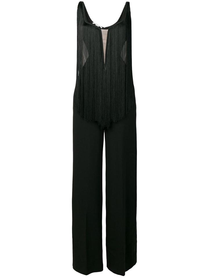 Stella Mccartney Fringed Cut Out Jumpsuit - Black