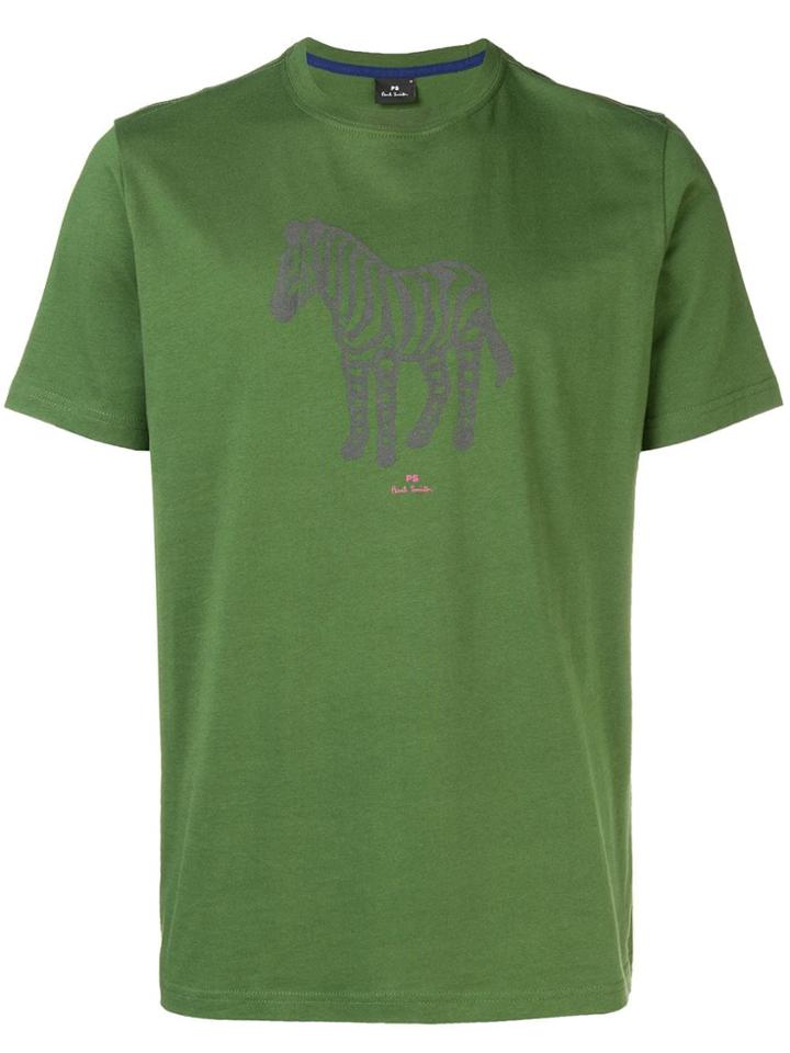 Ps By Paul Smith Zebra Print T-shirt - Green