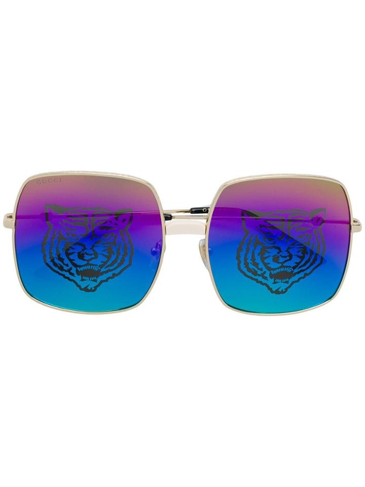 Gucci Eyewear Tiger Rectangular-frame Glasses - Black