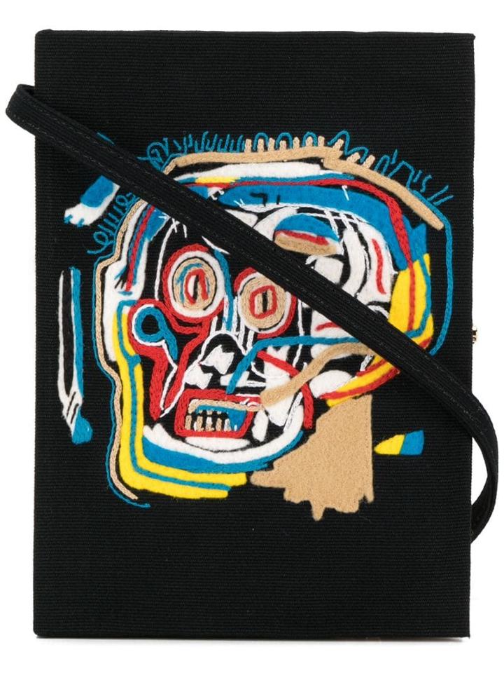 Olympia Le-tan Basquiat Skull Book Clutch - Black