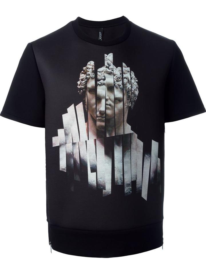 Neil Barrett Statue Print Sweatshirt, Men's, Size: M, Black, Polyester/viscose/polyurethane