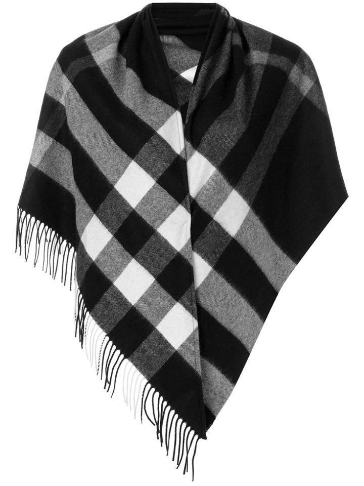 Burberry Oversized Check Scarf - Black