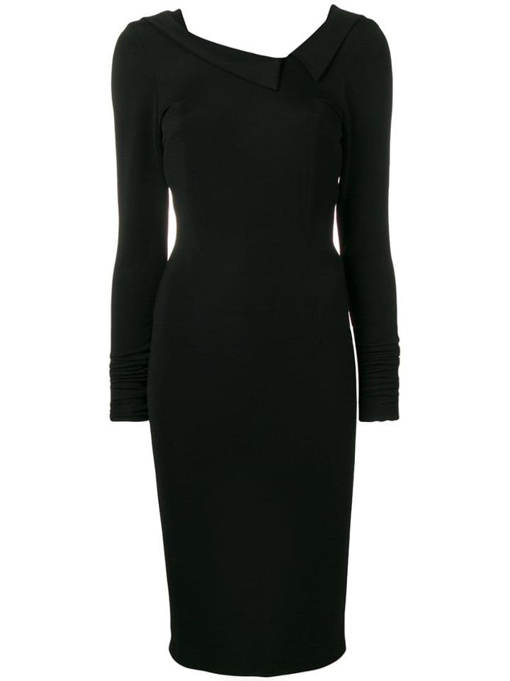 Styland Fitted Midi Dress - Black