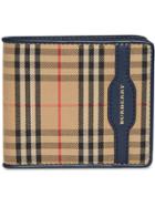 Burberry 1983 Check And Leather International Bifold Wallet - Neutrals