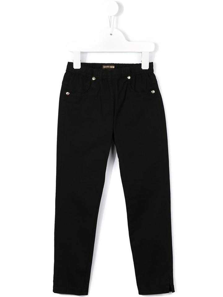 Roberto Cavalli Kids Denim Jeggings, Girl's, Size: 6 Yrs, Black