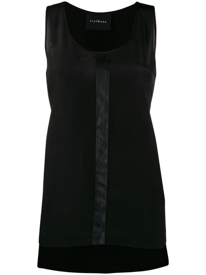 John Richmond Silk Ocean Vest Top - Black