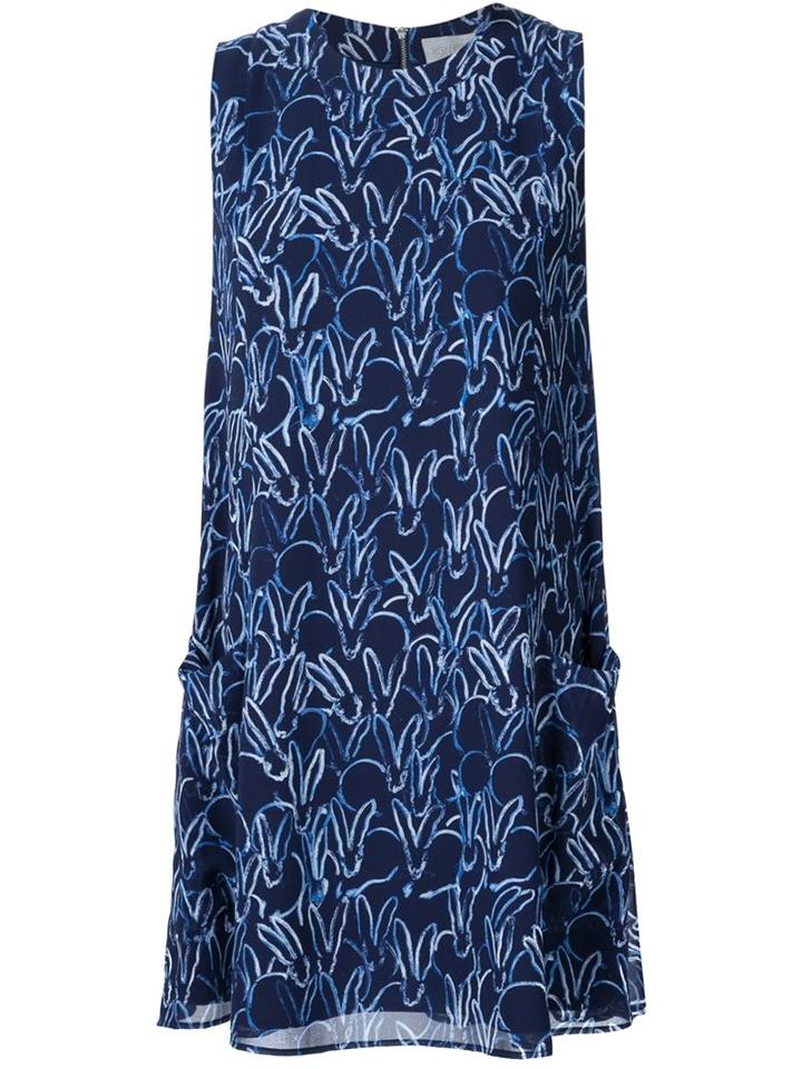 Grey Jason Wu Bunny Print Sleeveless Dress, Women's, Size: 2, Blue, Polyester