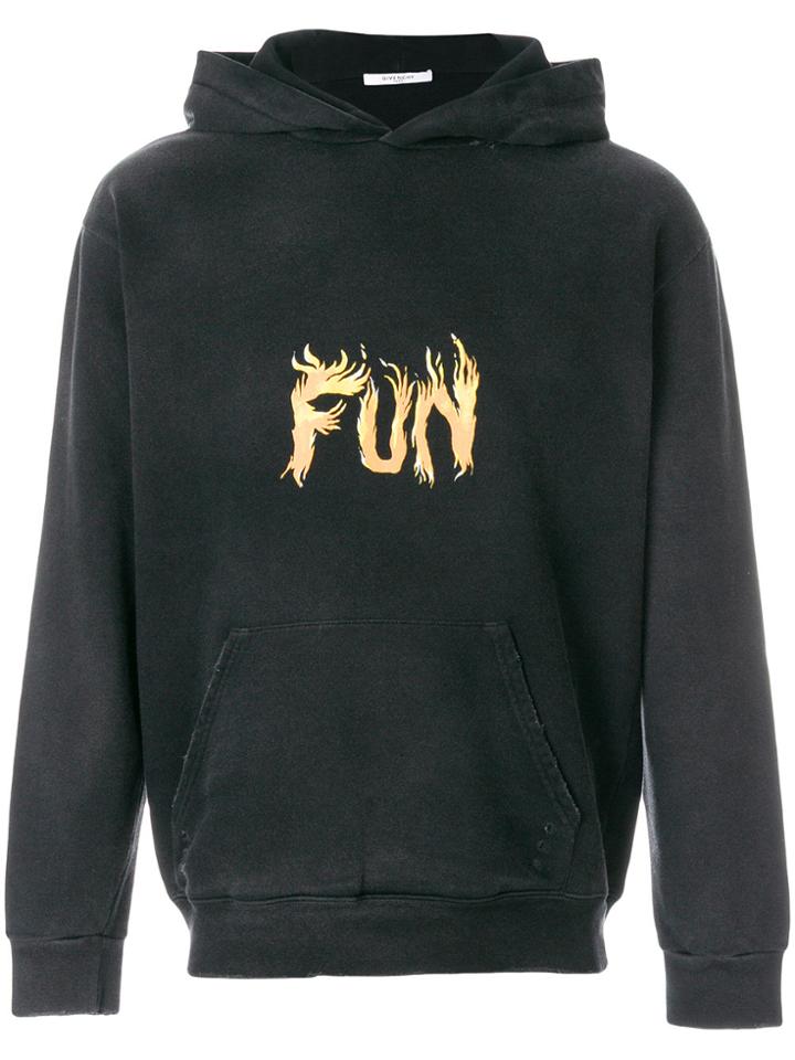 Givenchy Fun Flame Print Hoodie - Black