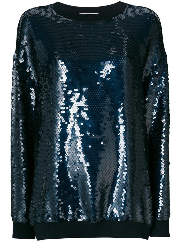 Stella Mccartney Sequin-embellished Ines Sweatshirt - Blue