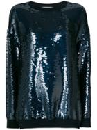 Stella Mccartney Sequin-embellished Ines Sweatshirt - Blue