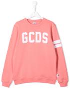 Gcds Kids Contrast Logo Sweatshirt - Pink