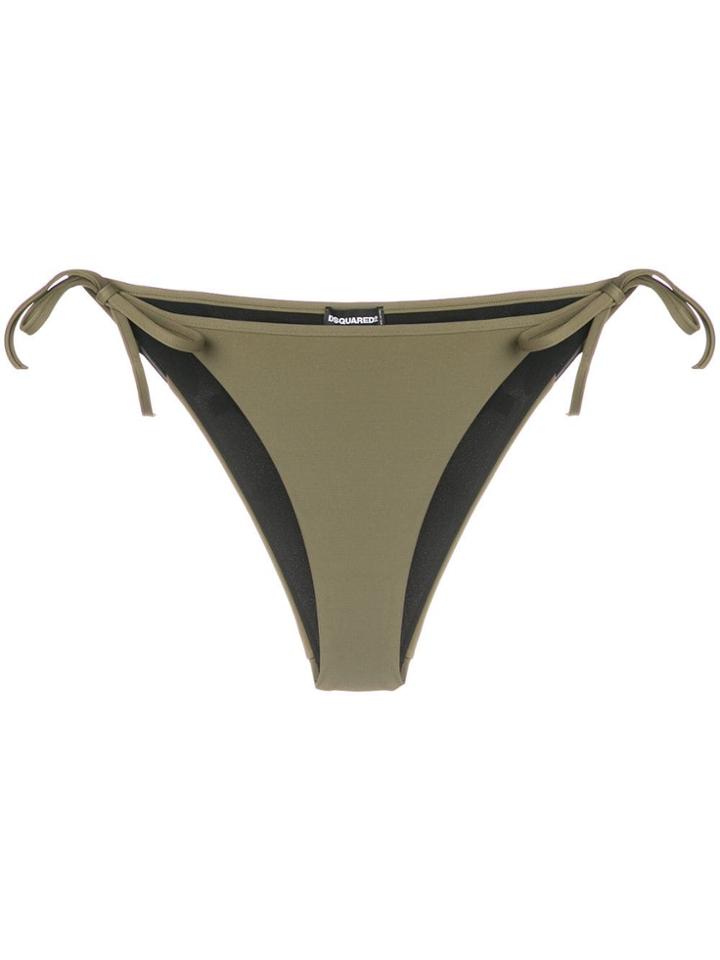 Dsquared2 Back Print Logo High Leg Briefs - Green