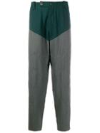 Kiko Kostadinov Contrast-panel Straight-leg Trousers - Green