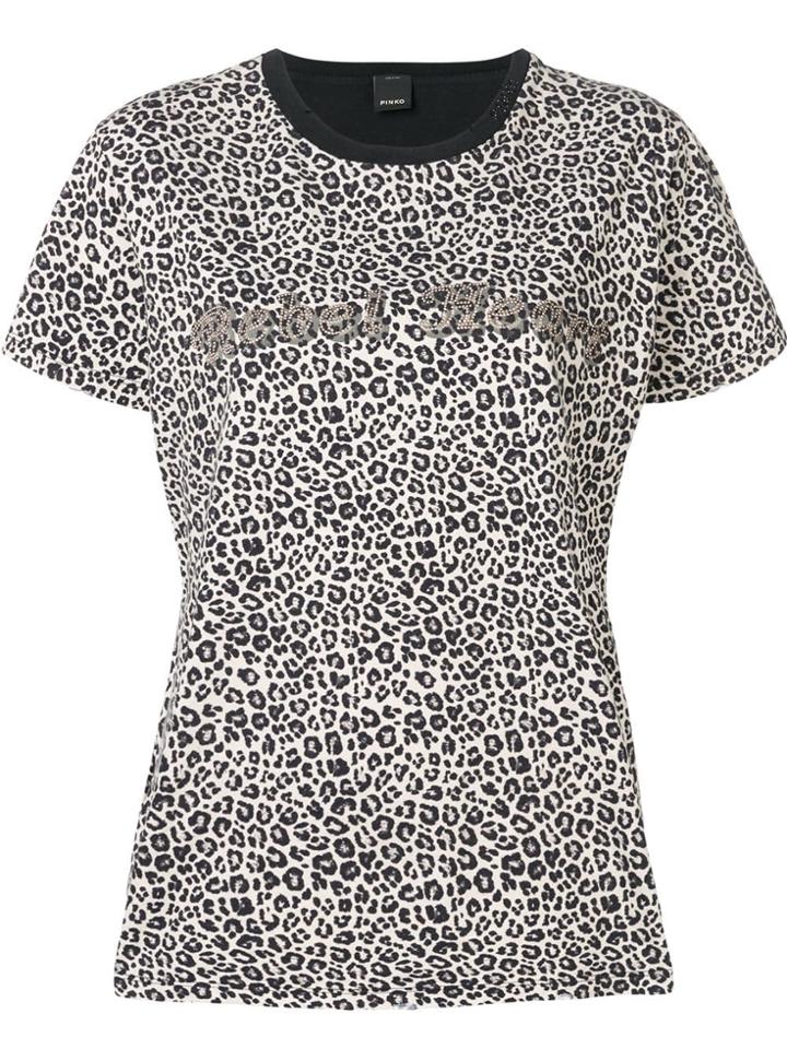 Pinko Leopard Print T-shirt - Neutrals