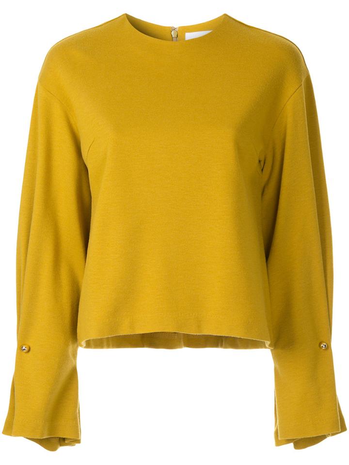 Le Ciel Bleu Pierced Sleeve Jumper - Yellow & Orange