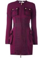 Dsquared2 Long Sleeve Pocket Dress, Women's, Size: 42, Pink/purple, Viscose/acetate/spandex/elastane/polyester