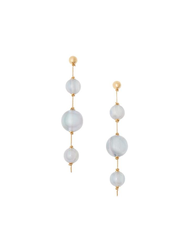 Burberry Marbled Resin Gold-plated Drop Earrings - Blue