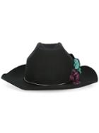 Golden Goose Deluxe Brand Floral Trim Tango Hat, Women's, Black, Wool