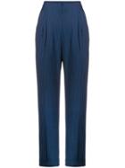 Romeo Gigli Pre-owned 1990's Pinstriped High Rise Trousers - Blue