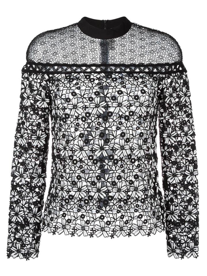 Self-portrait Floral Lace Blouse - White