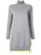 Sacai - Contrast Back Tunic Sweater - Women - Wool/cotton/cupro/nylon - 2, Grey, Wool/cotton/cupro/nylon