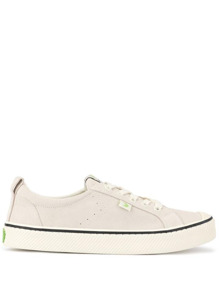 Cariuma Oca Low Stripe Off White Suede Sneakers - Grey