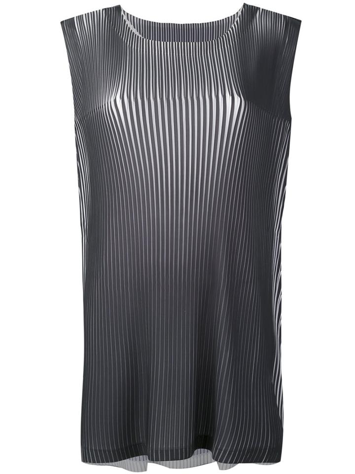 Issey Miyake - Concertina Tank - Women - Polyester - 2, Black, Polyester