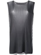 Issey Miyake - Concertina Tank - Women - Polyester - 2, Black, Polyester