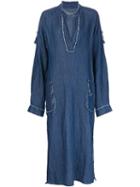 Raquel Allegra Long Tunic Dress, Women's, Size: 2, Blue, Cotton/linen/flax